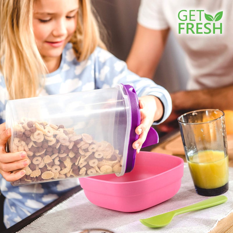 GET FRESH Bamboo Kids Bowls 4 pack set - Stackable BPA Free Dinnerware for Children - Dishwasher safe Bamboo Kids Bowls Set - Image 2